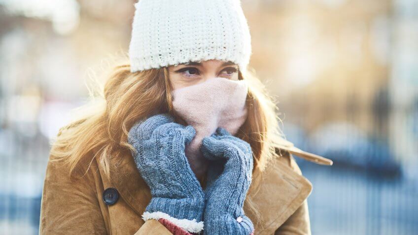 Shot of an attractive young woman enjoying being out in the snow.