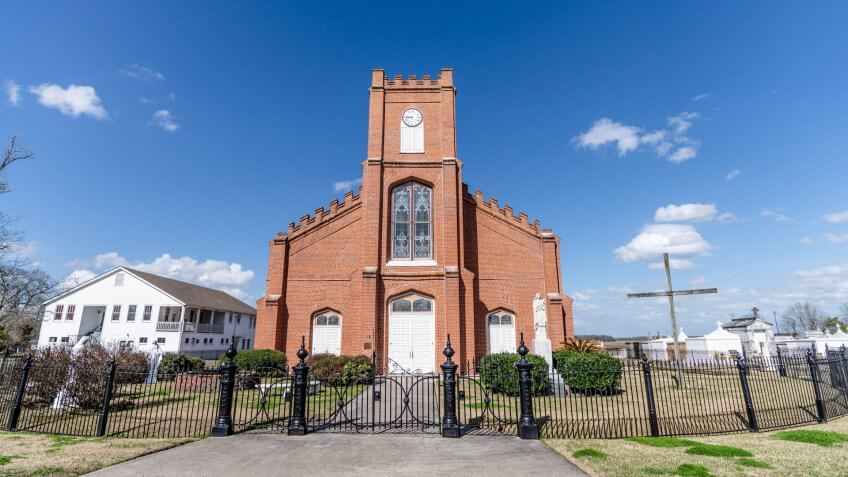 Church in Napoleonville, Louisiana - Image.