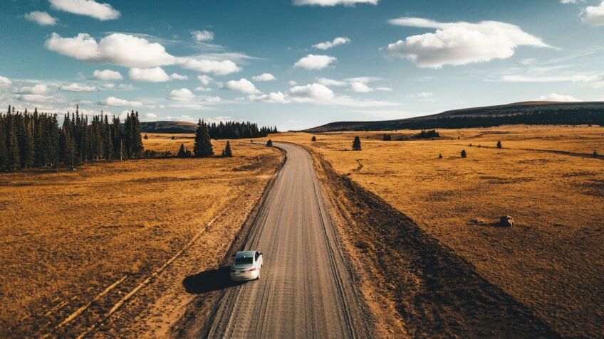 aerial view of the bighorn national forest.