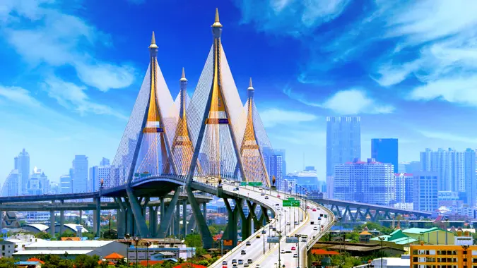 Bhumibol Bridge BANGKOK.