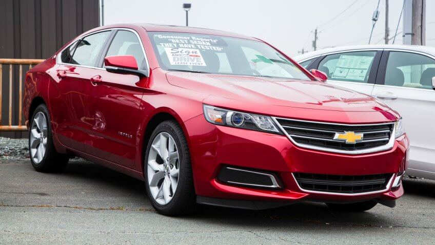 Dartmouth, Nova Scotia, Canada - November 17, 2013: New 2014 Chevrolet Impala parked at a car dealership.