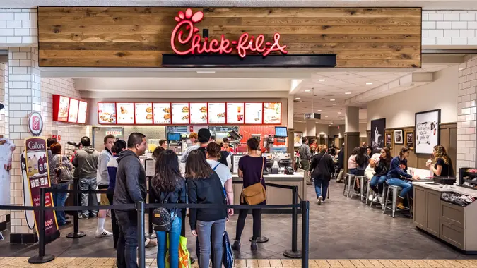 Chick-fil-A with long line