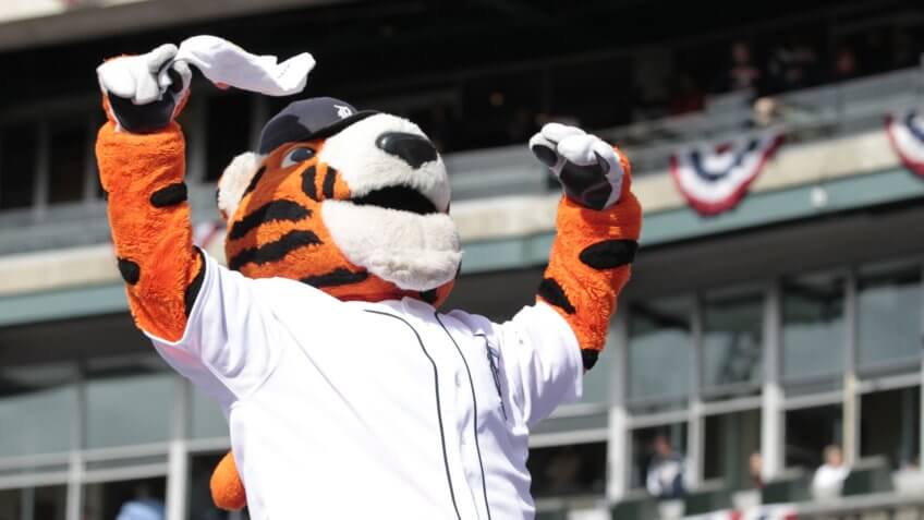 Detroit Tigers mascot PAWS