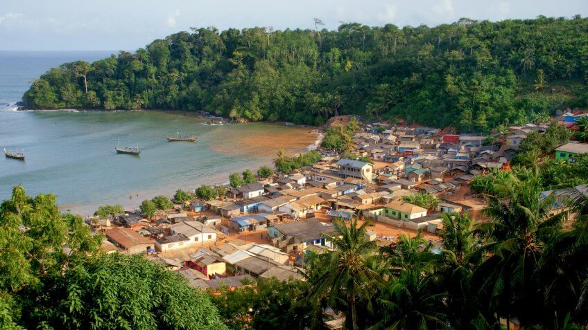 Butre Beach, coastline, travel in Ghana 2018.