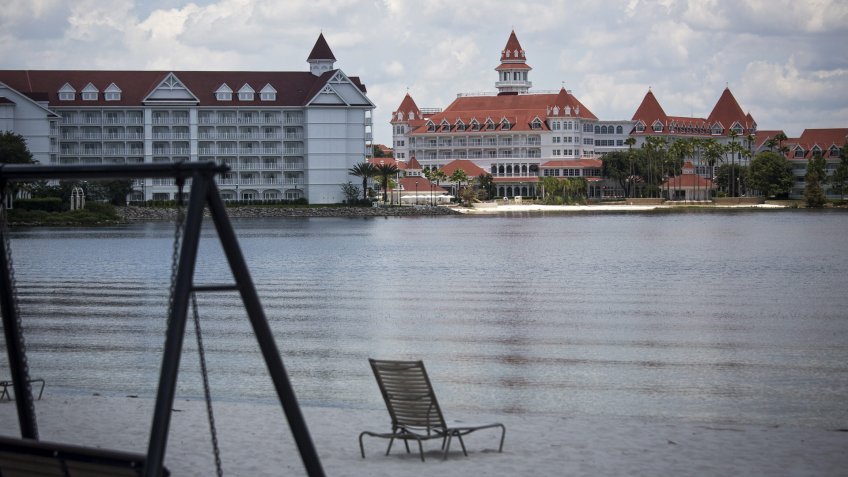 Grand Floridian Resort with empty beach