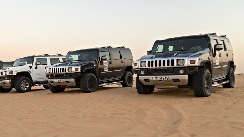 Hummers in the desert
