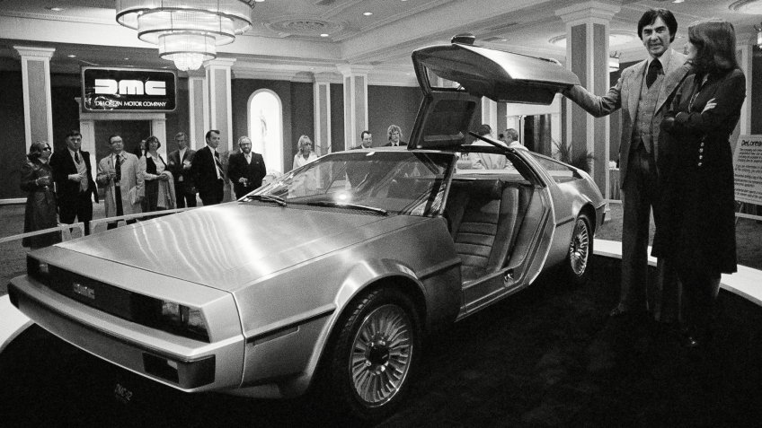 John Z Delorean with the Delorean Model 12