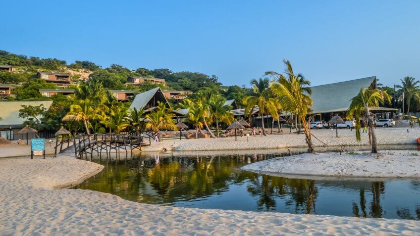 Beautiful Bilene beach and lagoon near Maputo in Mozambique.