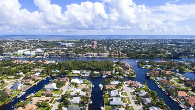 Aerial view of real estate in Palm Beach Gardens, FL - Image Aerial view of real estate in Palm Beach Gardens, FL - Image.