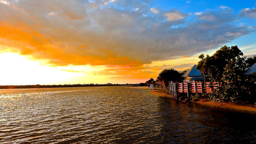 Sunset at beach in Port Charlotte, FL.