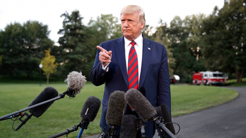 President Donald Trump on South Lawn