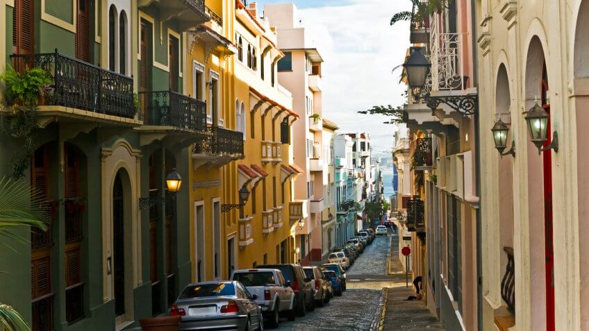 Colorful buildings in Old San Juan.