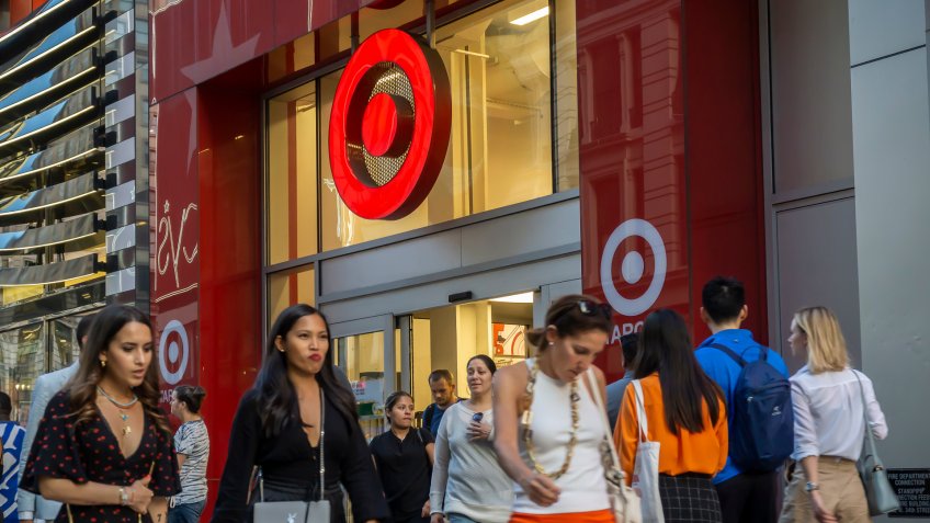 Target store with shoppers outside