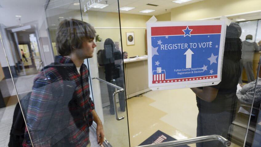Voter registration at the polls on election day