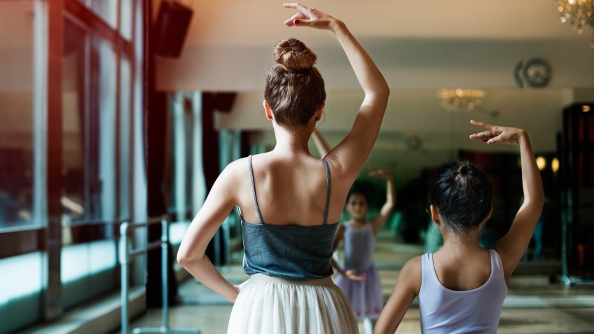 Ballet Dancer Training School Concept.