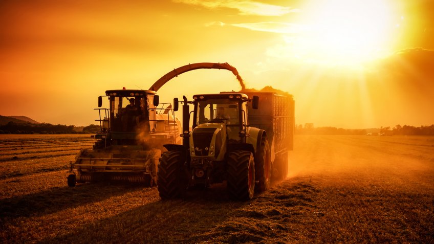 agriculture machinery on work.