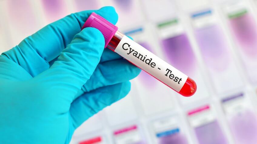 Blood sample for cyanide test.