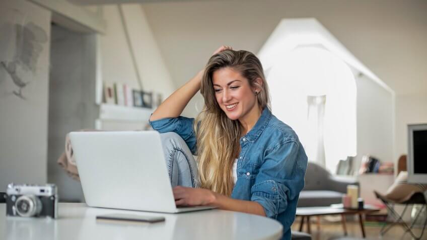 woman working from home