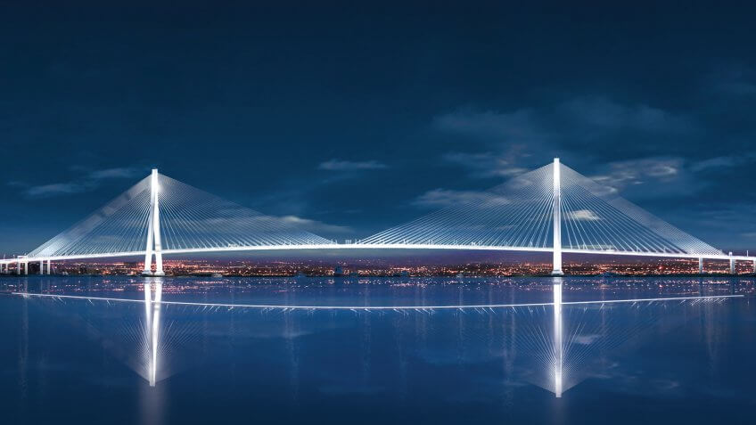 Gordie Howe International Bridge - Night View