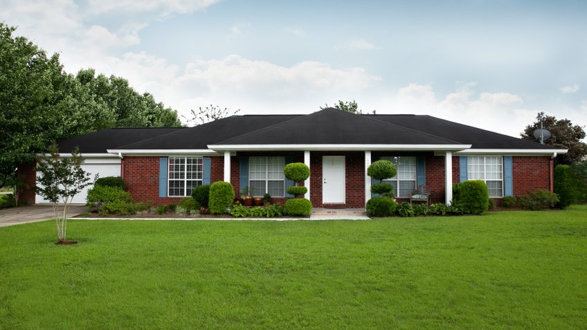 1980's Brick Ranch House in the Suburbs - Image.