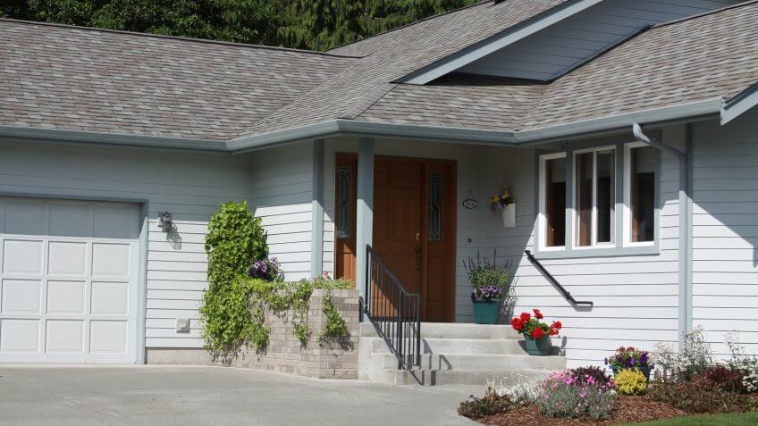 Entrance to a 1990s home.