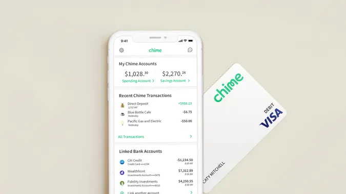 Chime mobile app and debit card