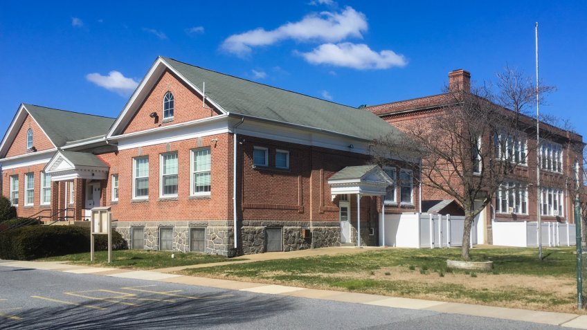 The town hall and police station in Elsmere, Delaware
