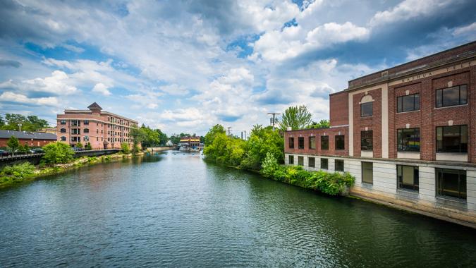 The Nashua River, in Nashua, New Hampshire.