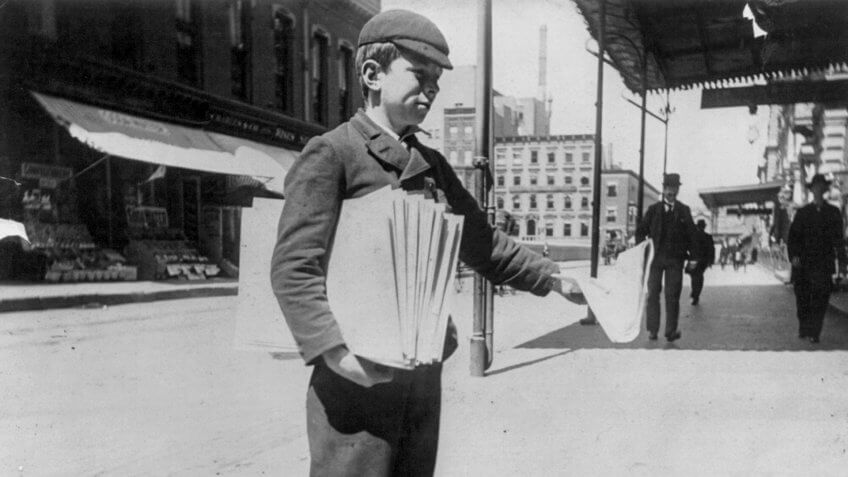 Newsboy in 1896