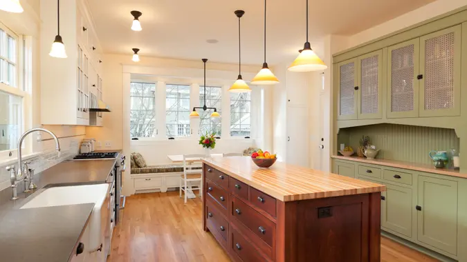 Beautiful kitchen with large island.