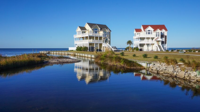 Seaside homes in Rodanthe, North Carolina - Image.