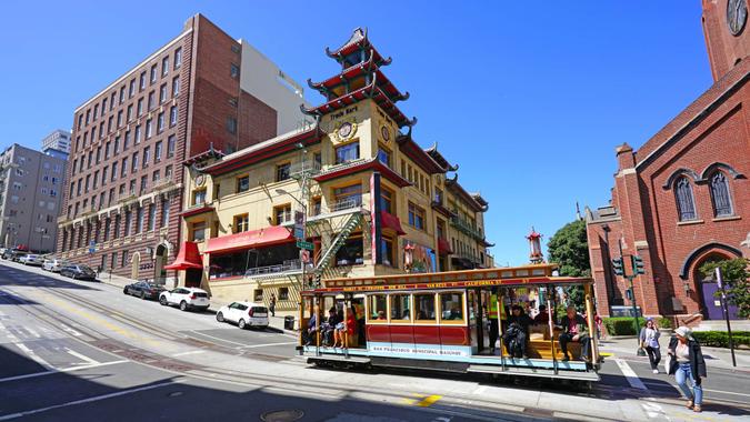 San Francisco - California shutterstock_736946095 SAN FRANCISCO, CA -31 AUG 2017- The Chinatown neighborhood of San Francisco is the oldest Chinatown in the United States and the largest Chinese community outside Asia.