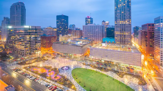 St. Louis downtown skyline at twilight