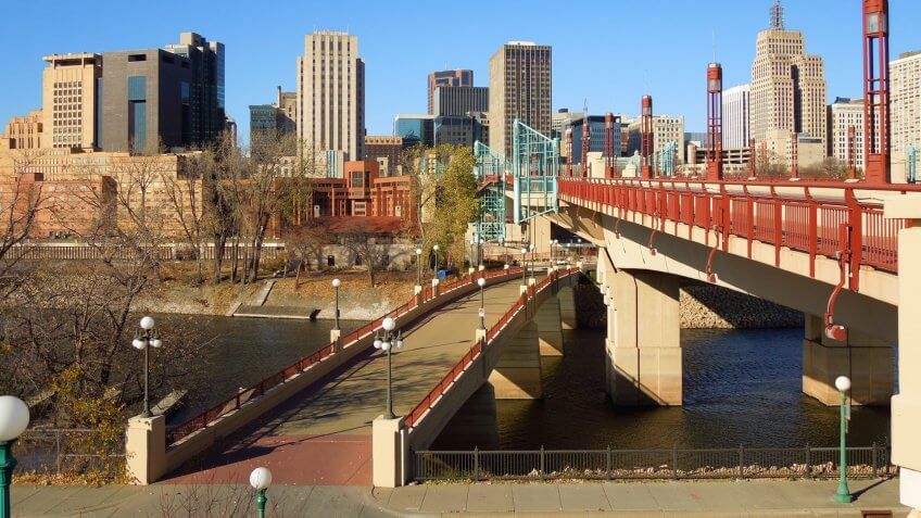 A picture of bridges leading into the St.