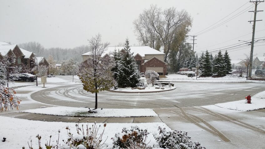 On a snowy day in Troy Michigan - Image.