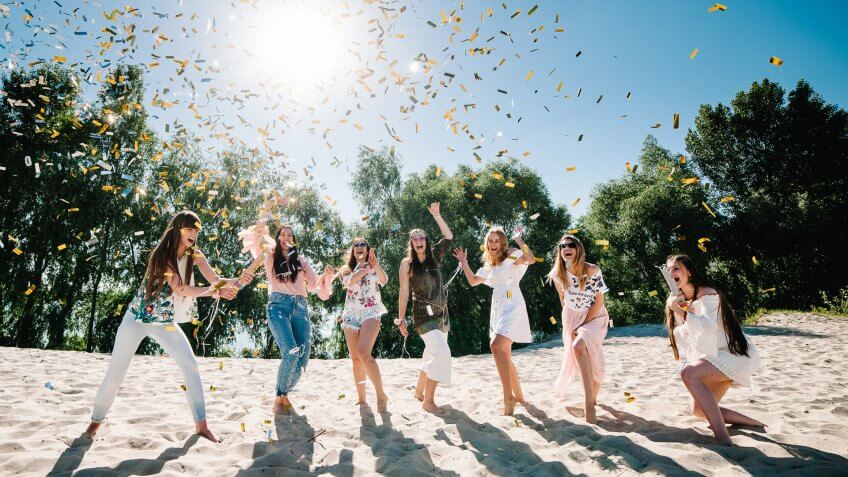 bachelorette party celebrating