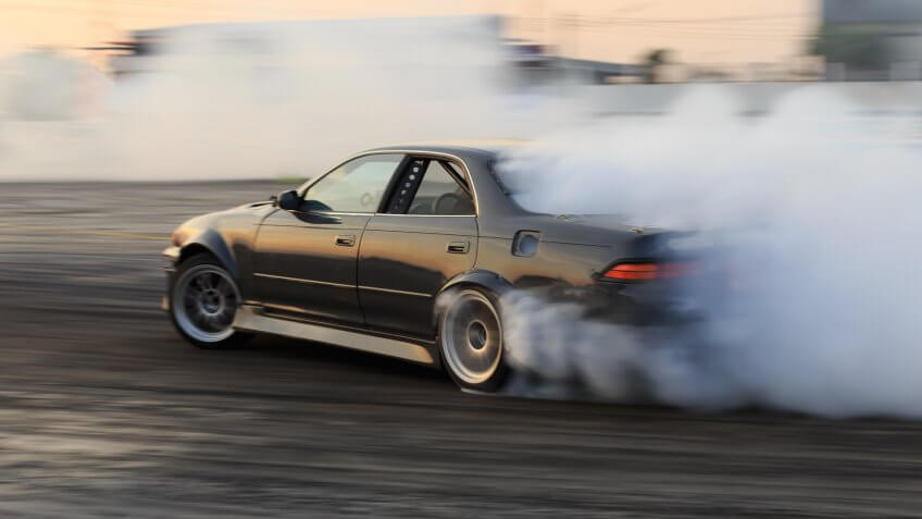 car drifting out of control
