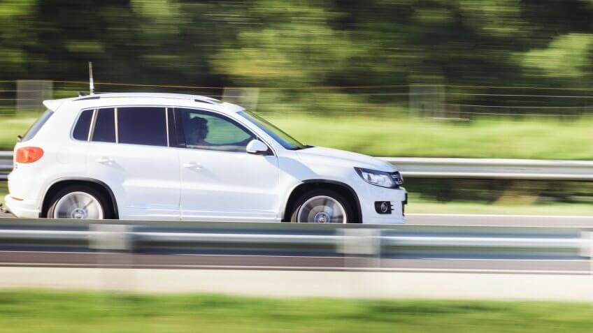 car driving on the highway