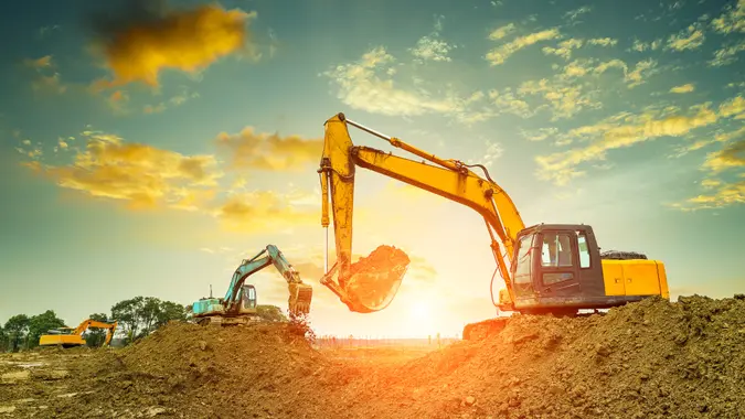 construction equipment on site