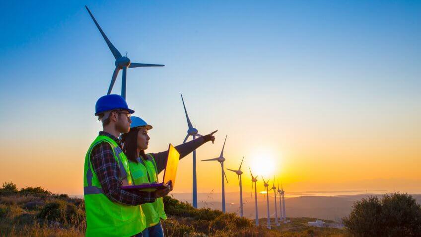 Engineers of wind turbine.