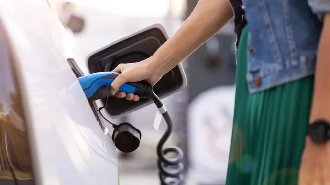 Charging of an electric car.