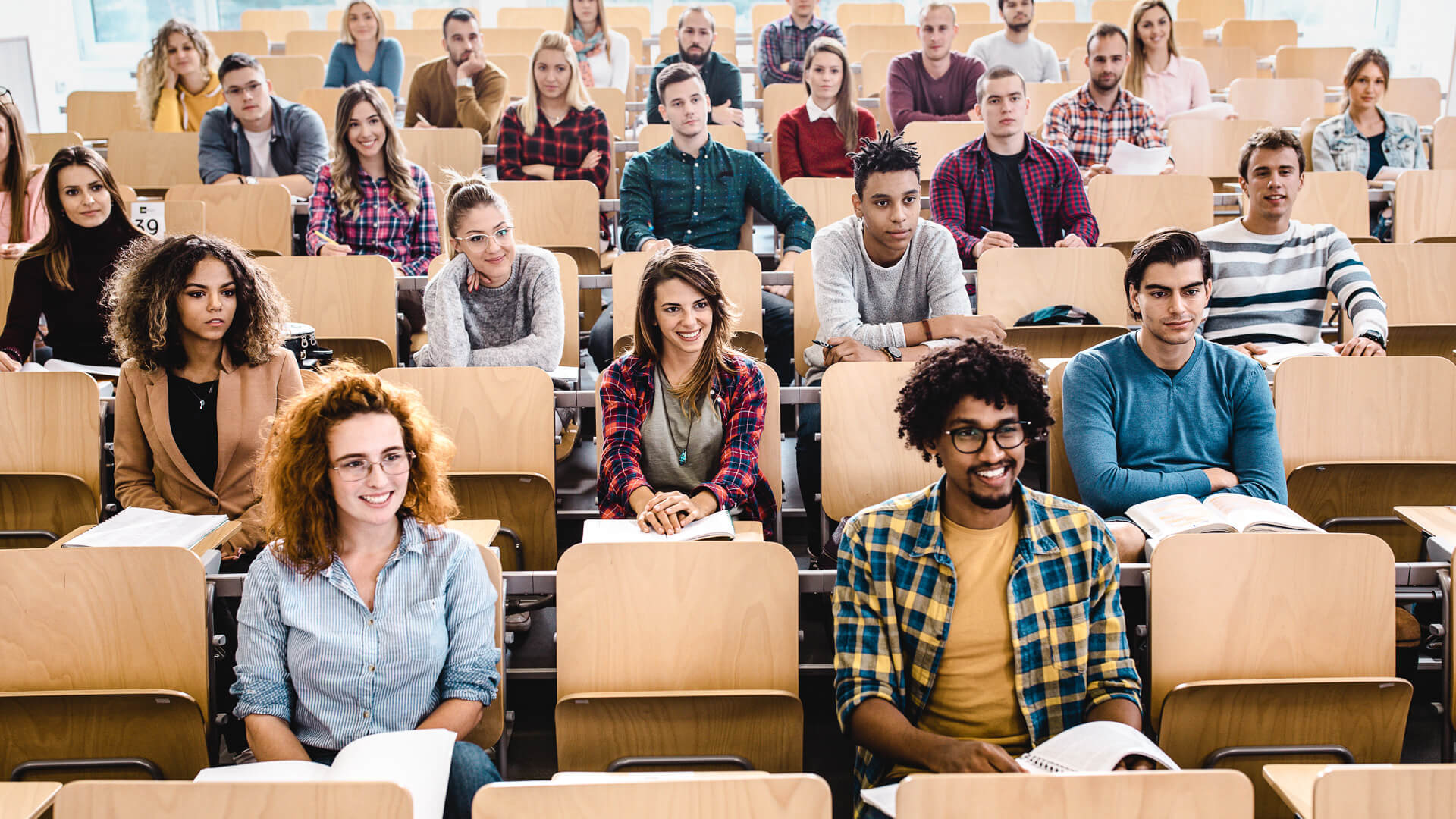 university students in class