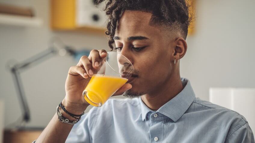 Young man at home.