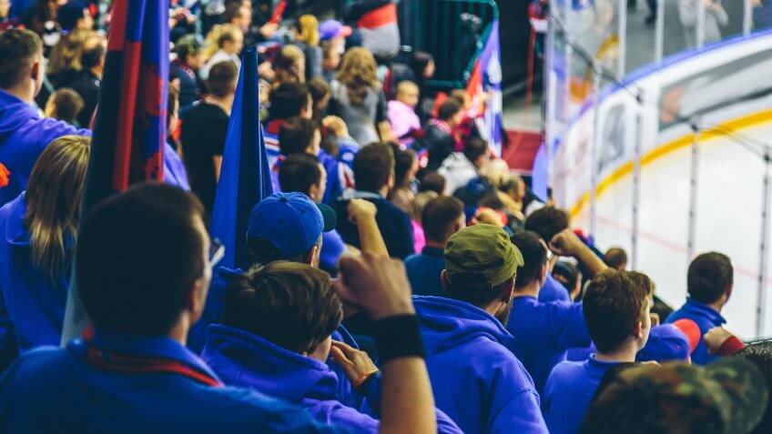 hockey fans watching match