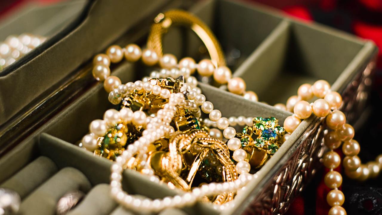 A small box full of glittering jewels.
