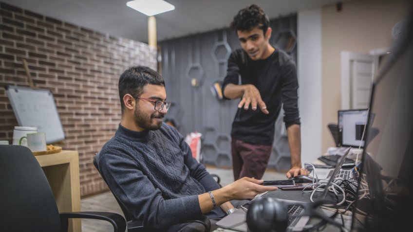 mobile app developer with team