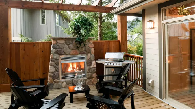 outdoor patio back yard.
