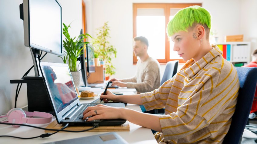 Young entrepreneurs working at their office.