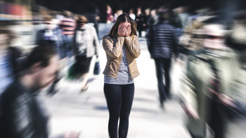 Panic attack in public place.