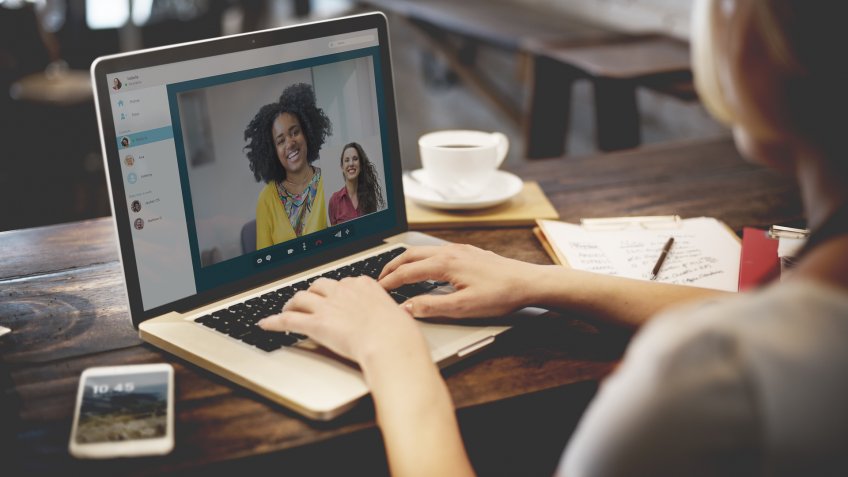 woman video chatting with someone